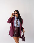 Blazer Gessato Bordeaux