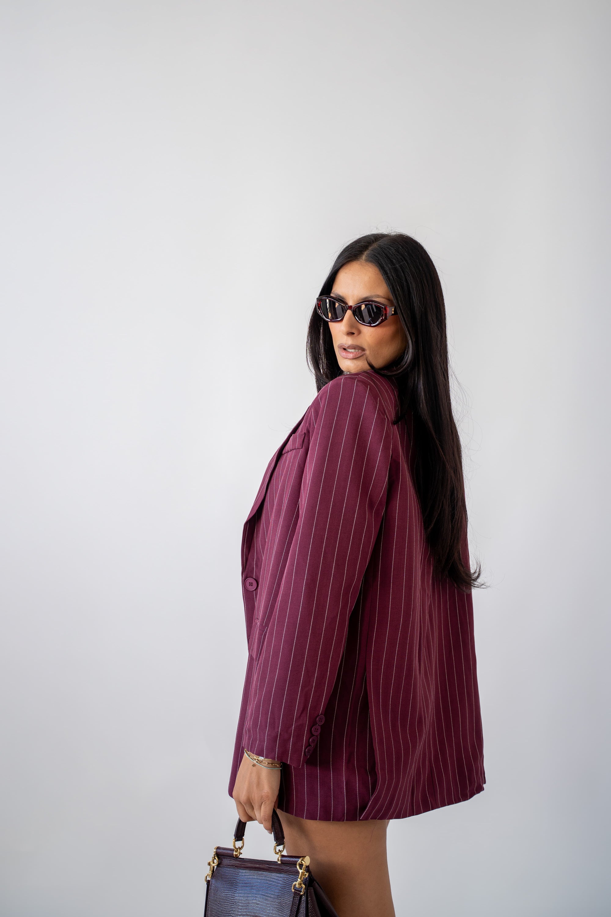 Blazer Gessato Bordeaux