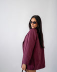 Blazer Gessato Bordeaux