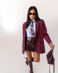 Blazer Gessato Bordeaux