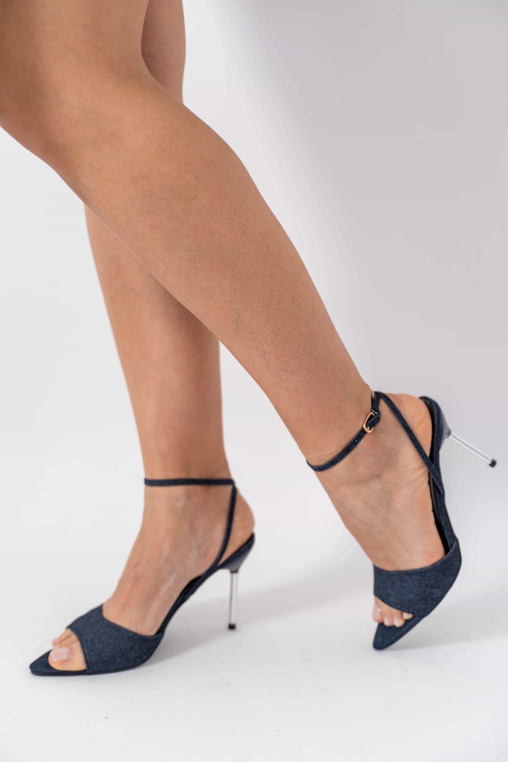 Sandalo A Punta Denim