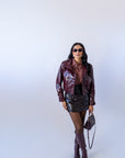 Trench In Vinile Borgogna