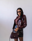 Trench In Vinile Borgogna