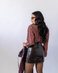 Camicia A Quadri Bordeaux