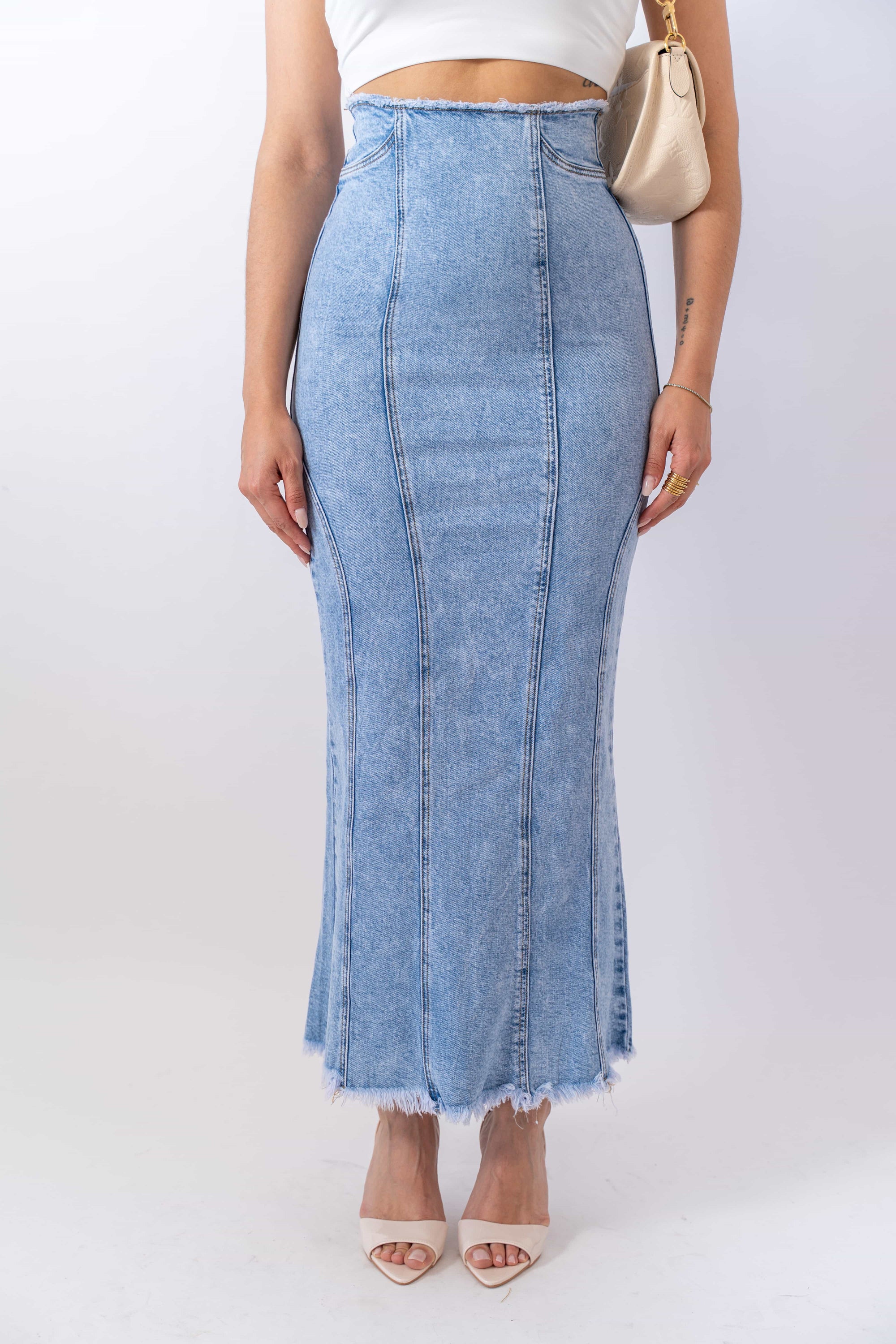 Longuette In Denim - Stylish Moda