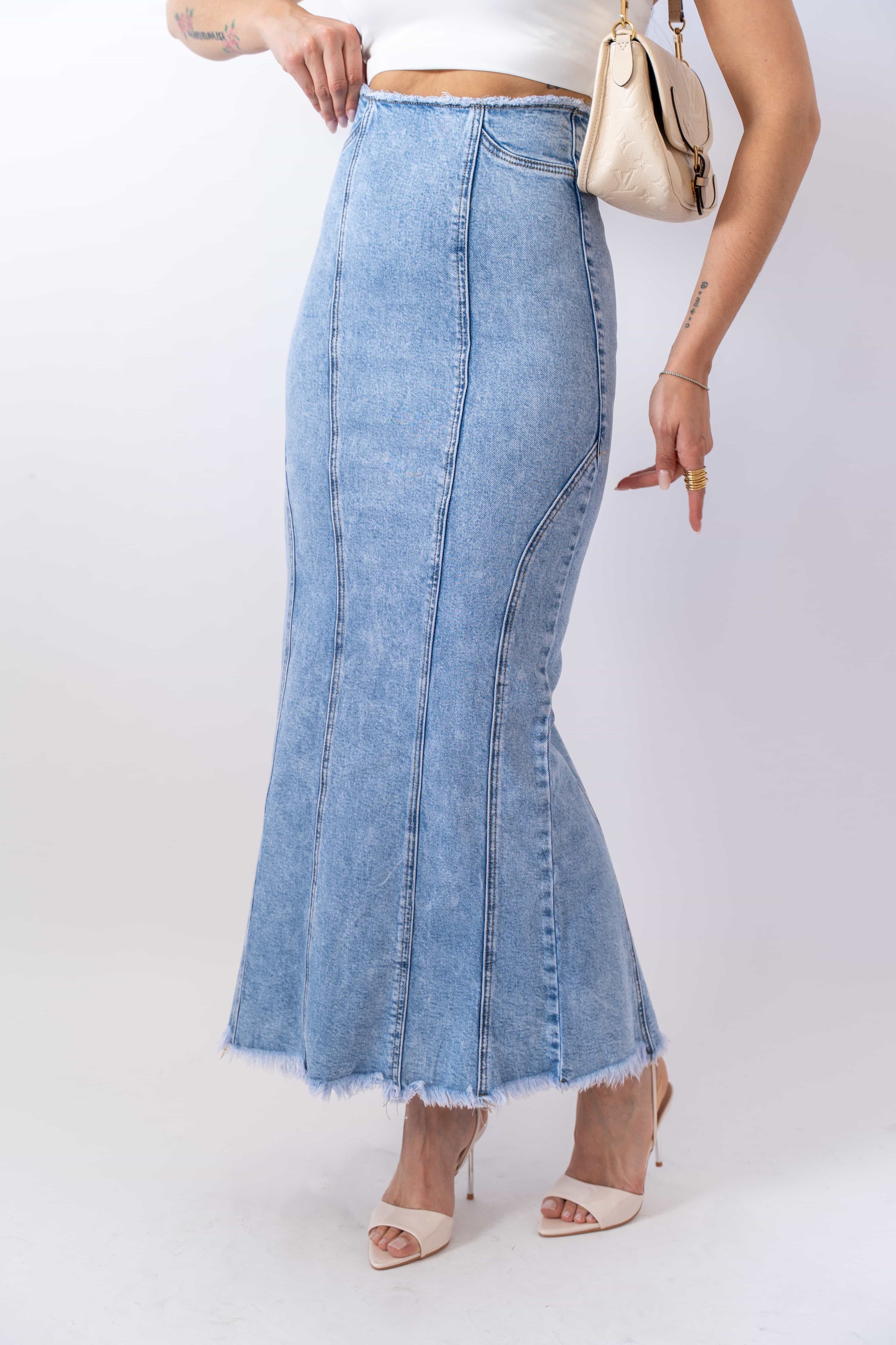 Longuette In Denim - Stylish Moda