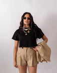 T-Shirt Basic Crop - Stylish Moda