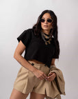 T-Shirt Basic Crop - Stylish Moda