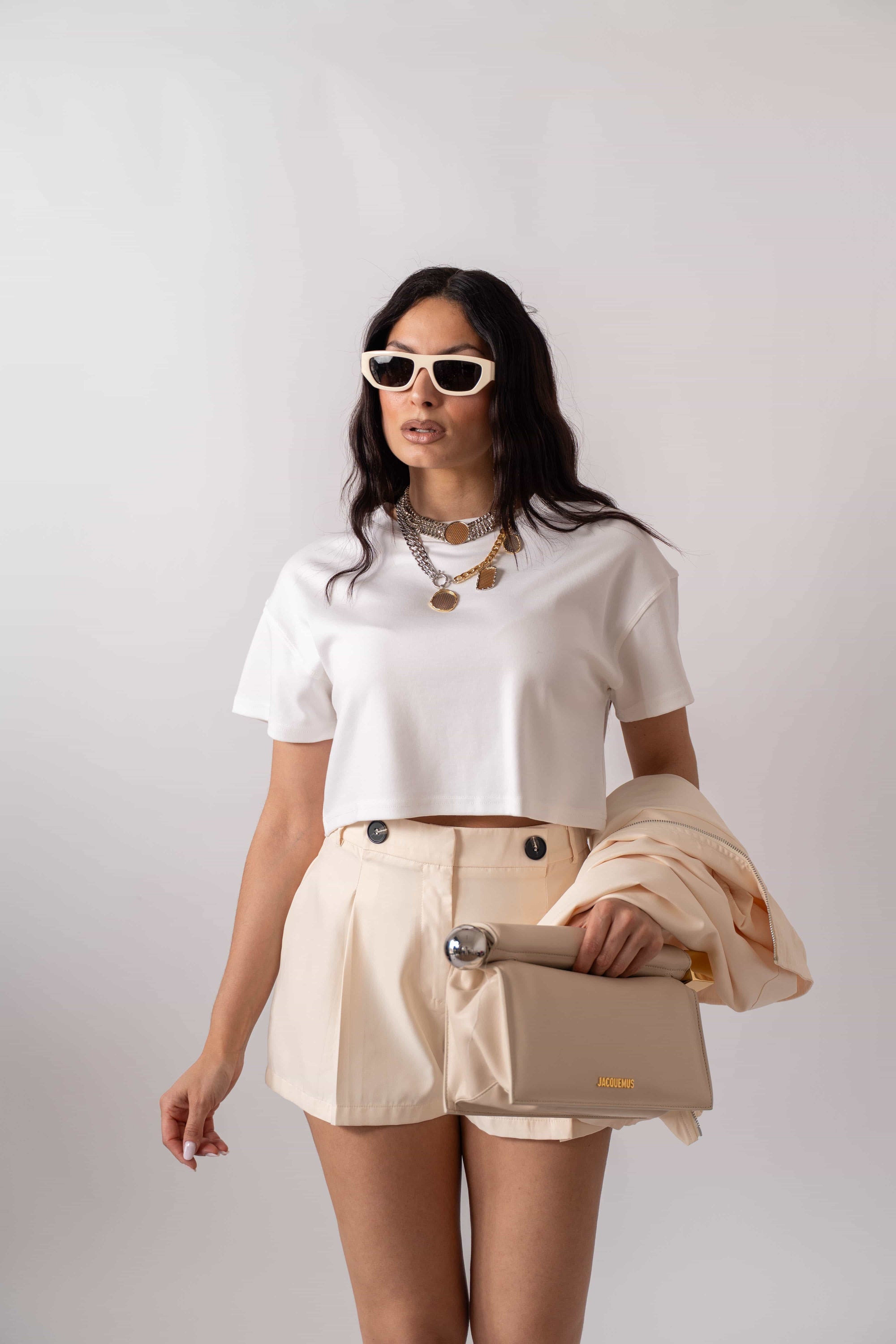 T-Shirt Basic Crop - Stylish Moda