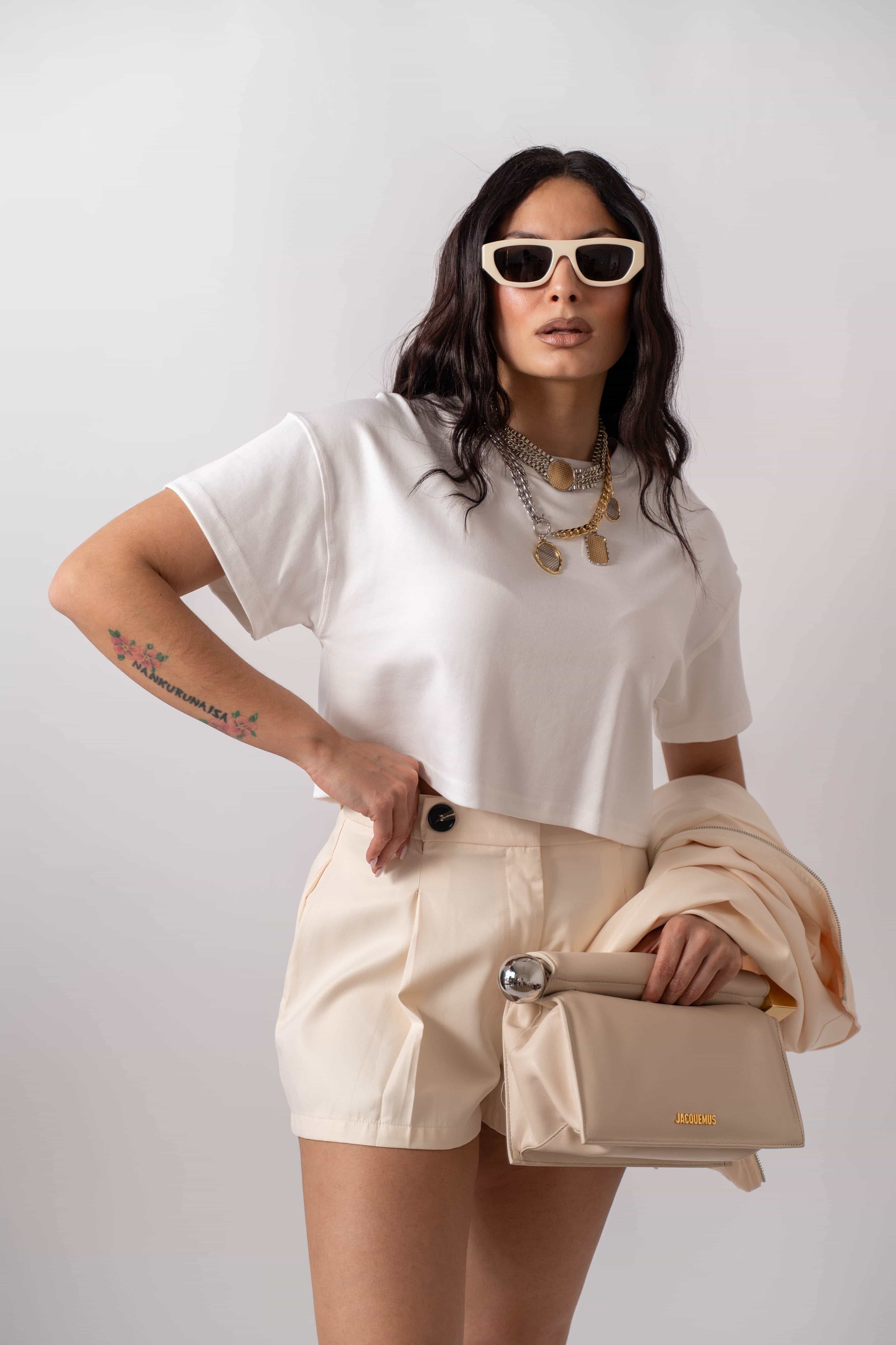 T-Shirt Basic Crop - Stylish Moda