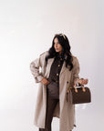 Cappotto Lana Rasata Con Cintura