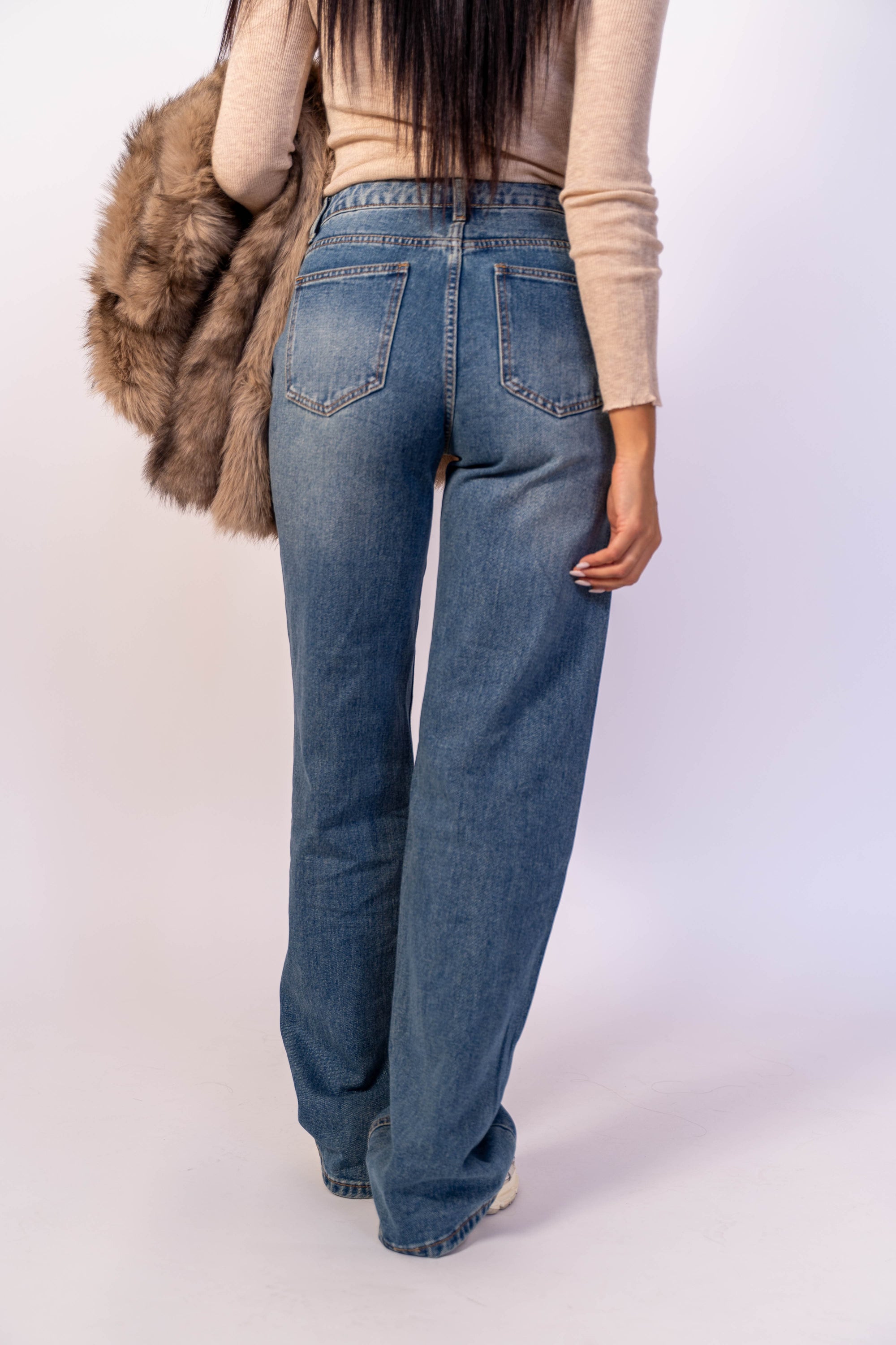 Jeans Straight Denim Blu