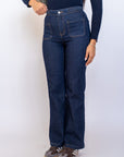 Jeans Con Treccia In Vita