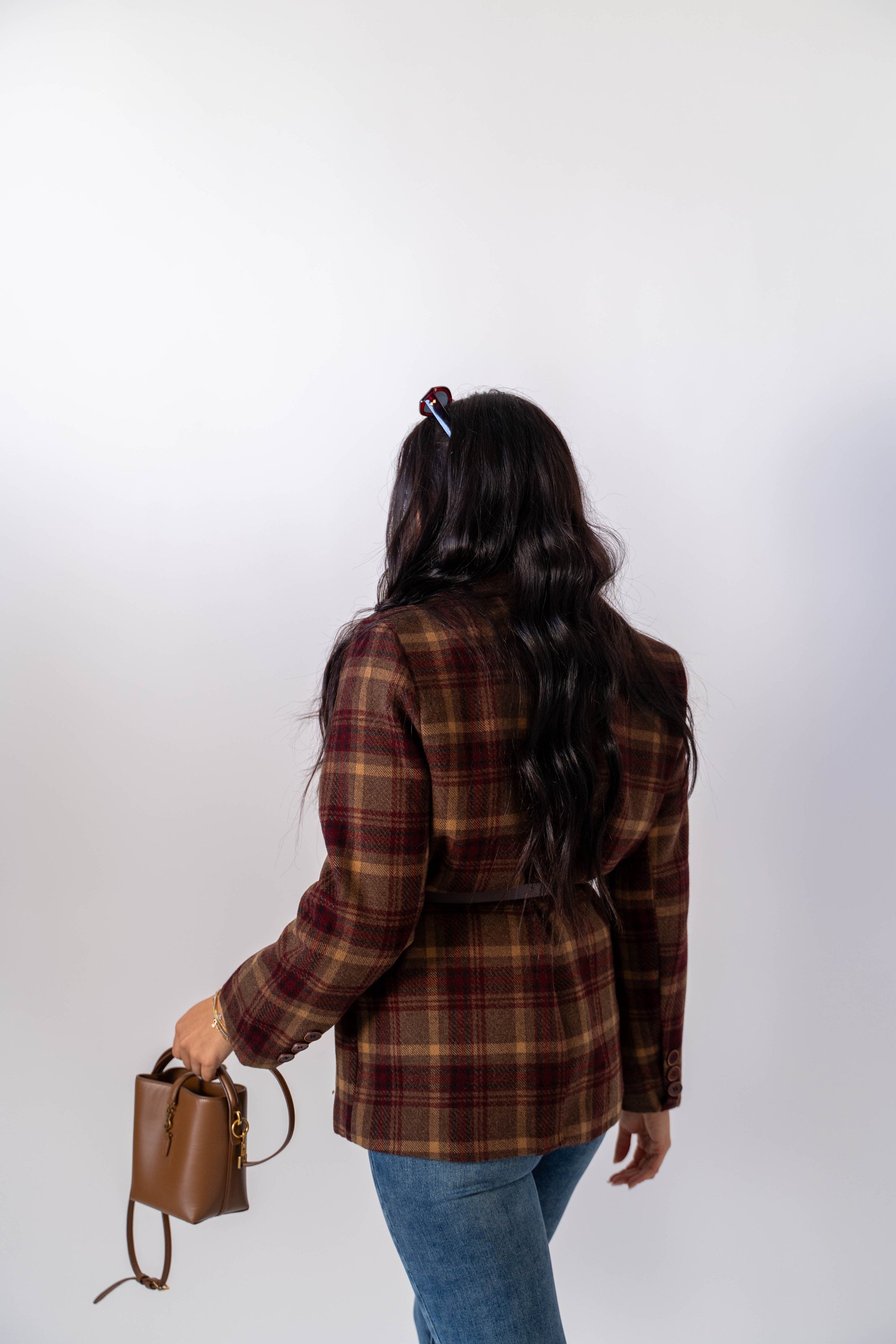 Giacca A Quadri Bordeaux