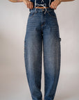Jeans Baggy Con Strass
