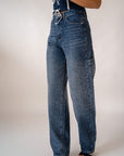 Jeans Baggy Con Strass
