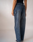 Jeans Baggy Con Strass