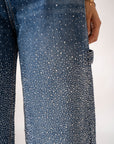 Jeans Baggy Con Strass