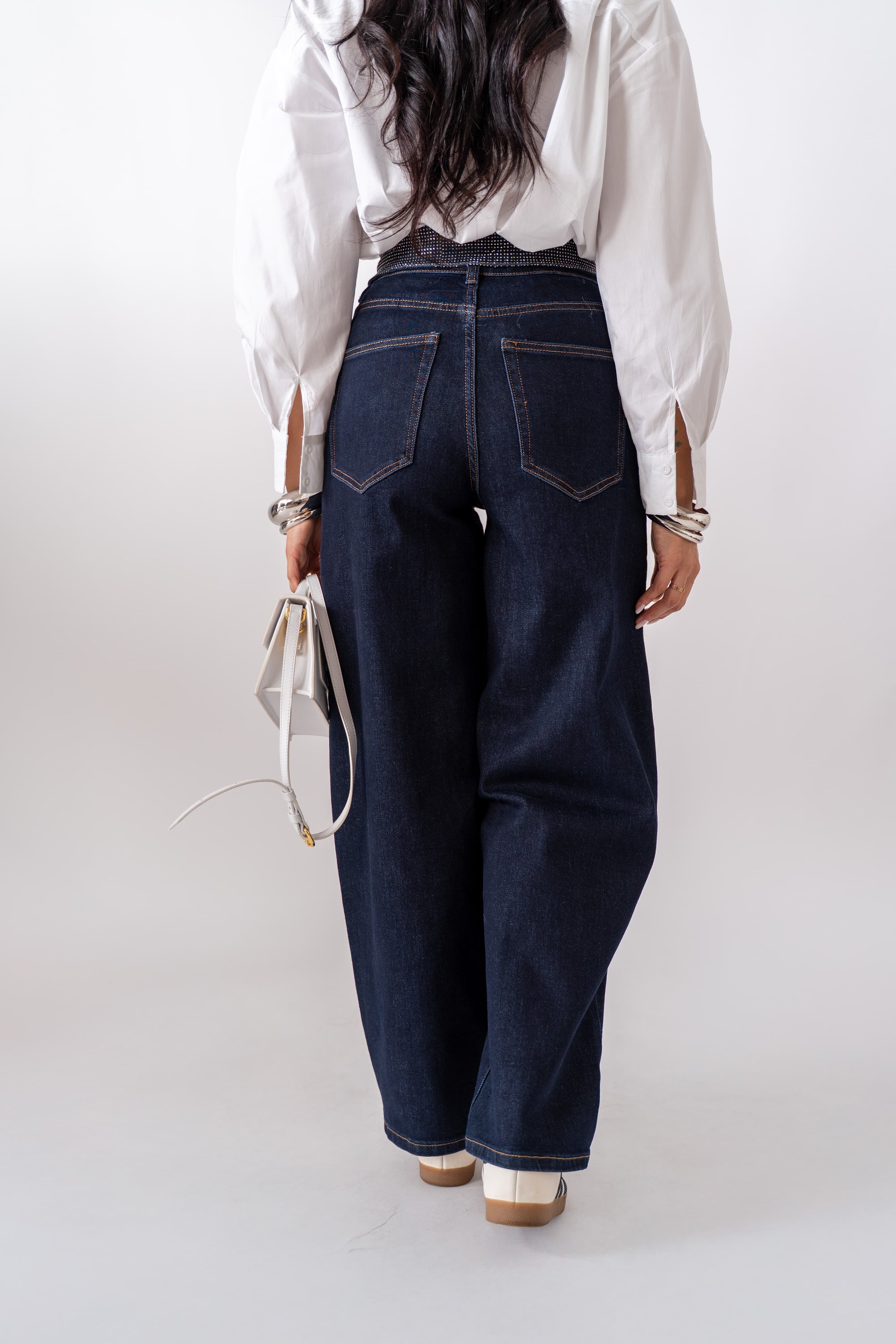 Jean Con Risvolto In Strass