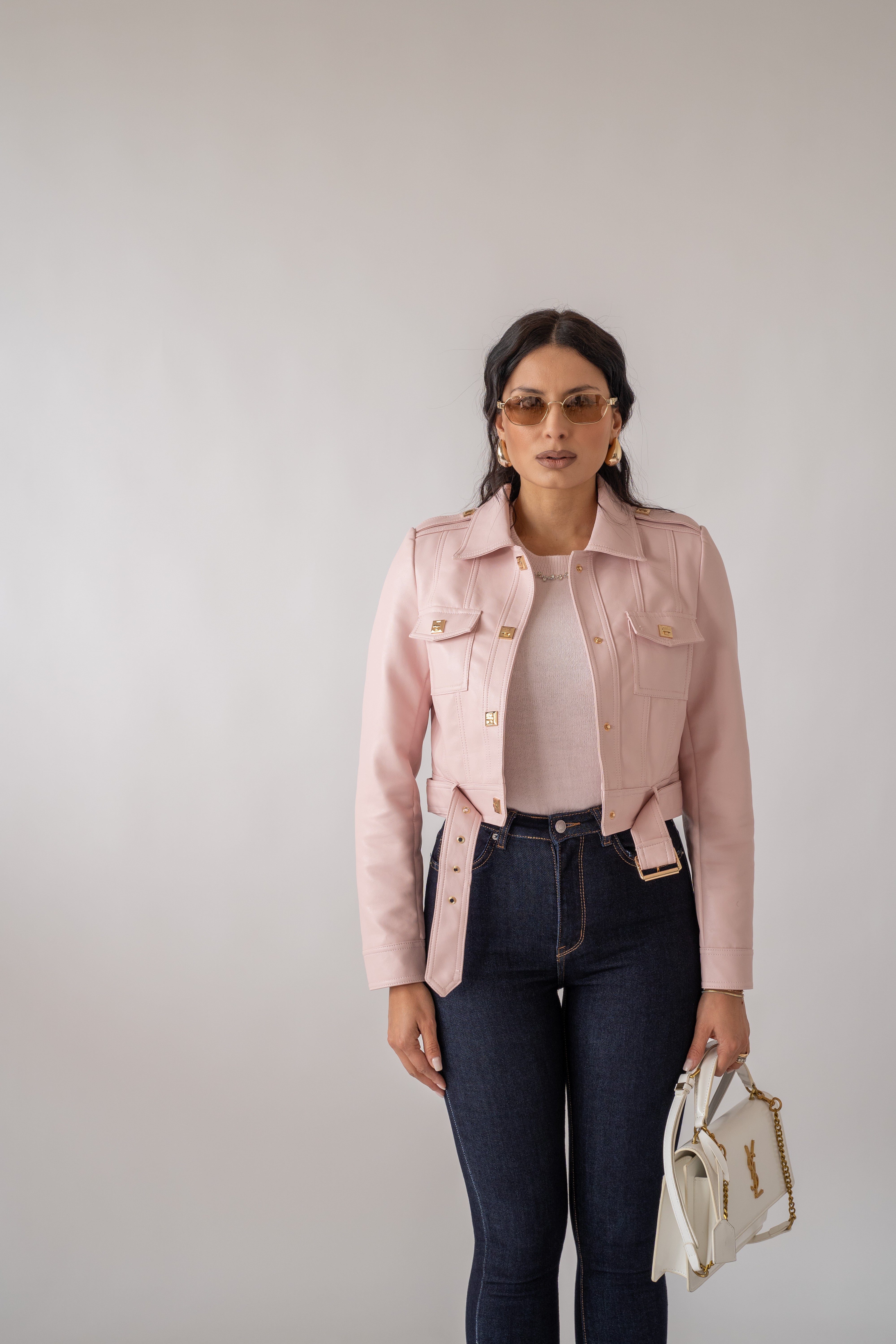 Chiodo In Ecopelle Pink
