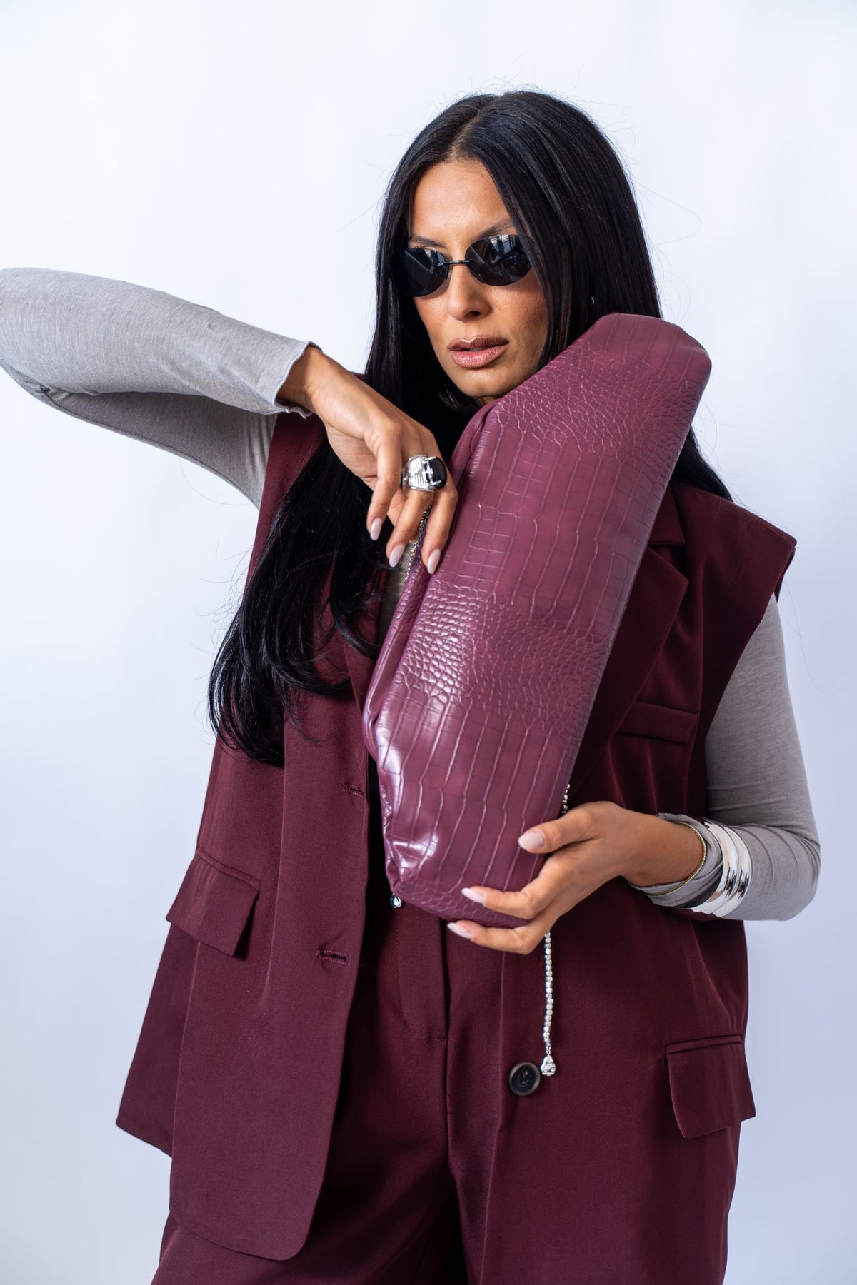 Borsa Baguette In Ecopelle