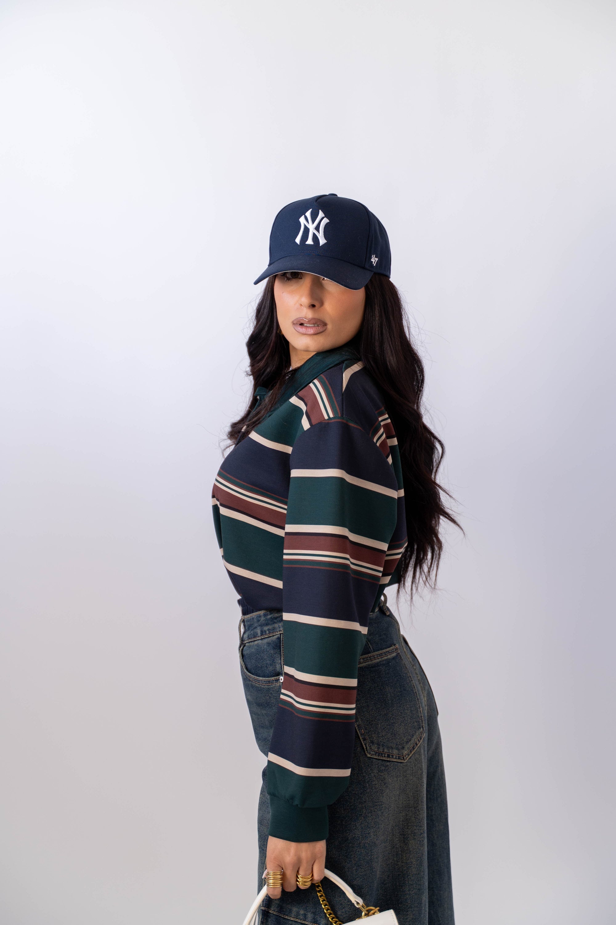 Polo A Righe Vert et Bleu