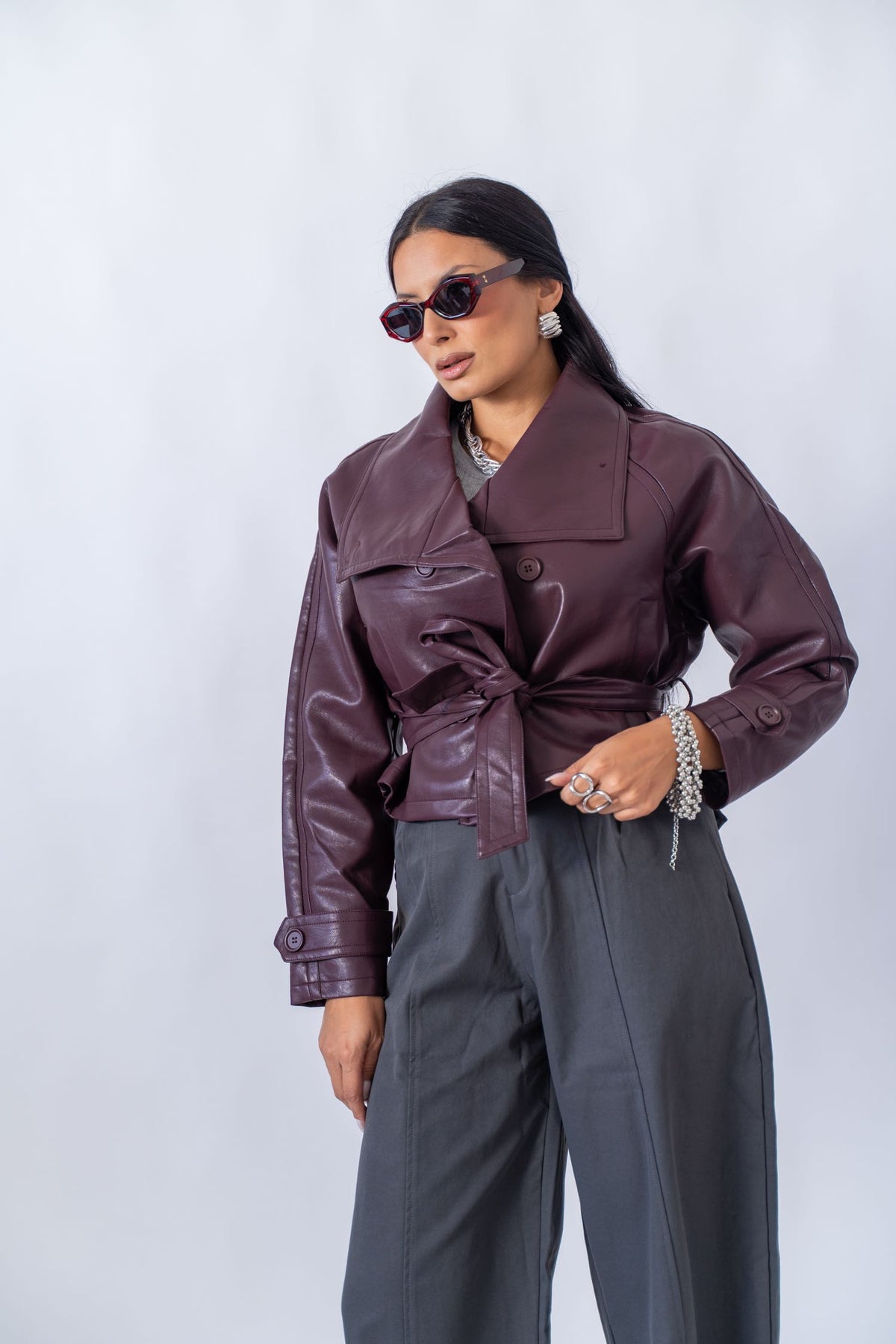 Giubbino Ecopelle Crop