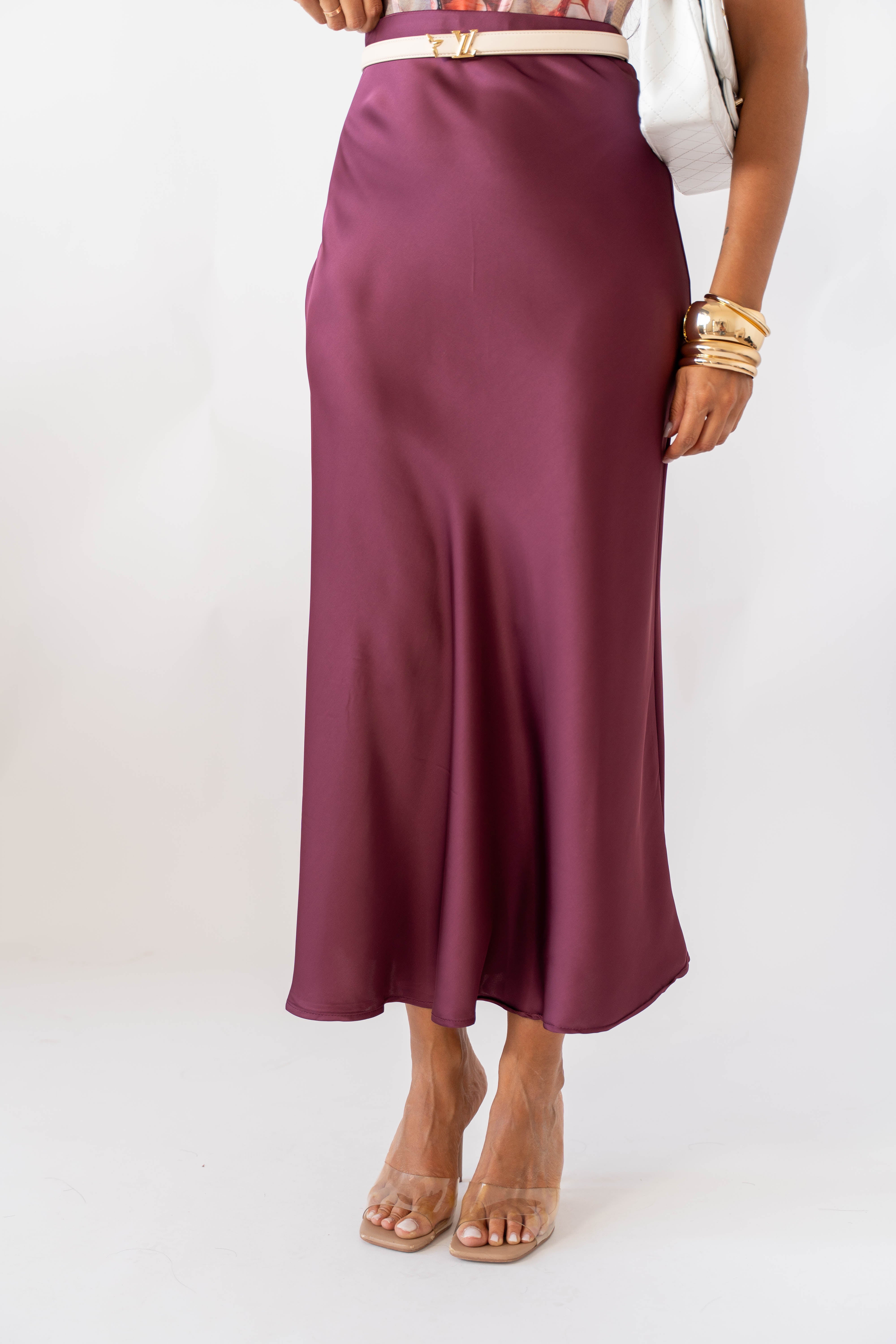 Gonna Satin Bordeaux