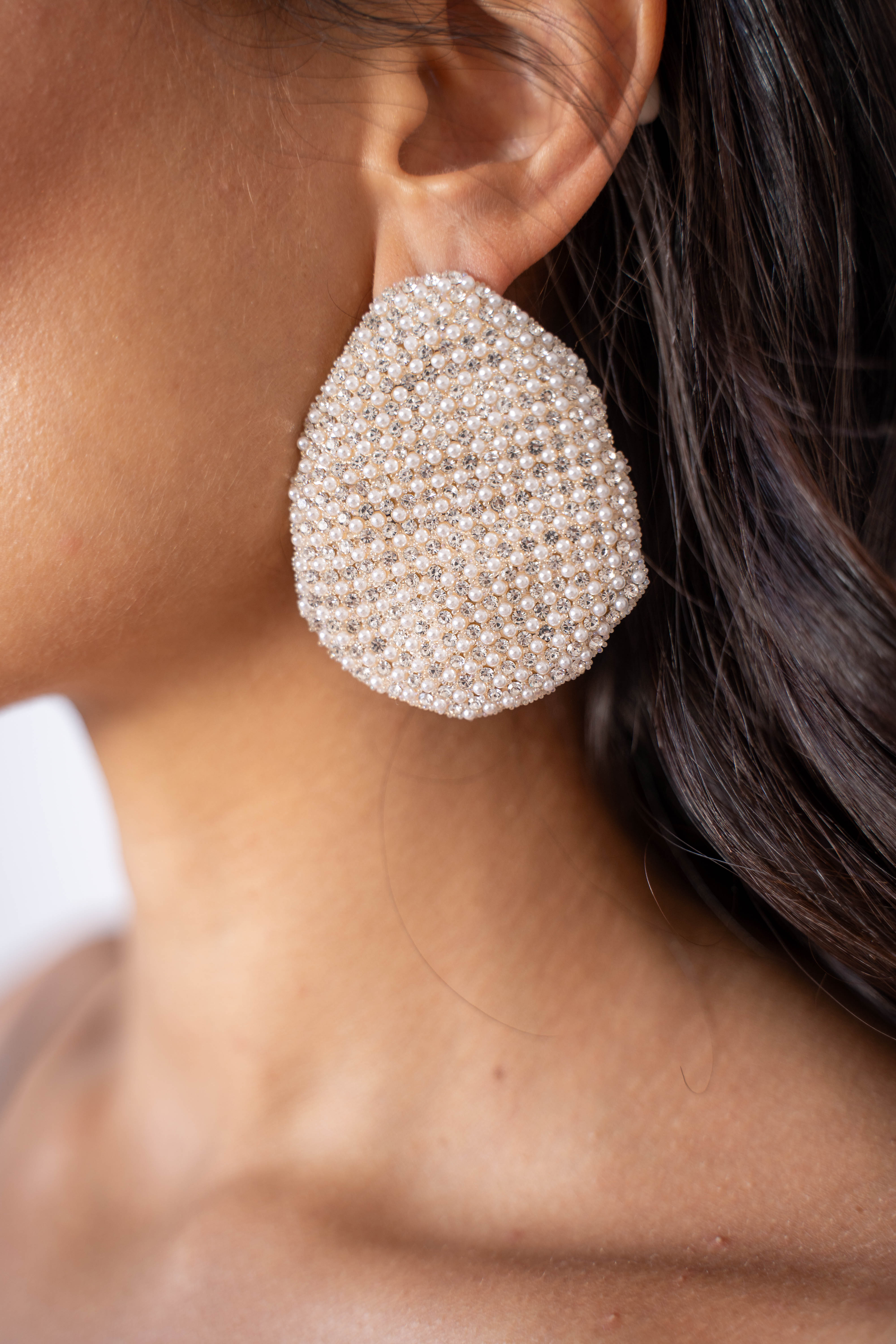 Orecchini Strass E Perline