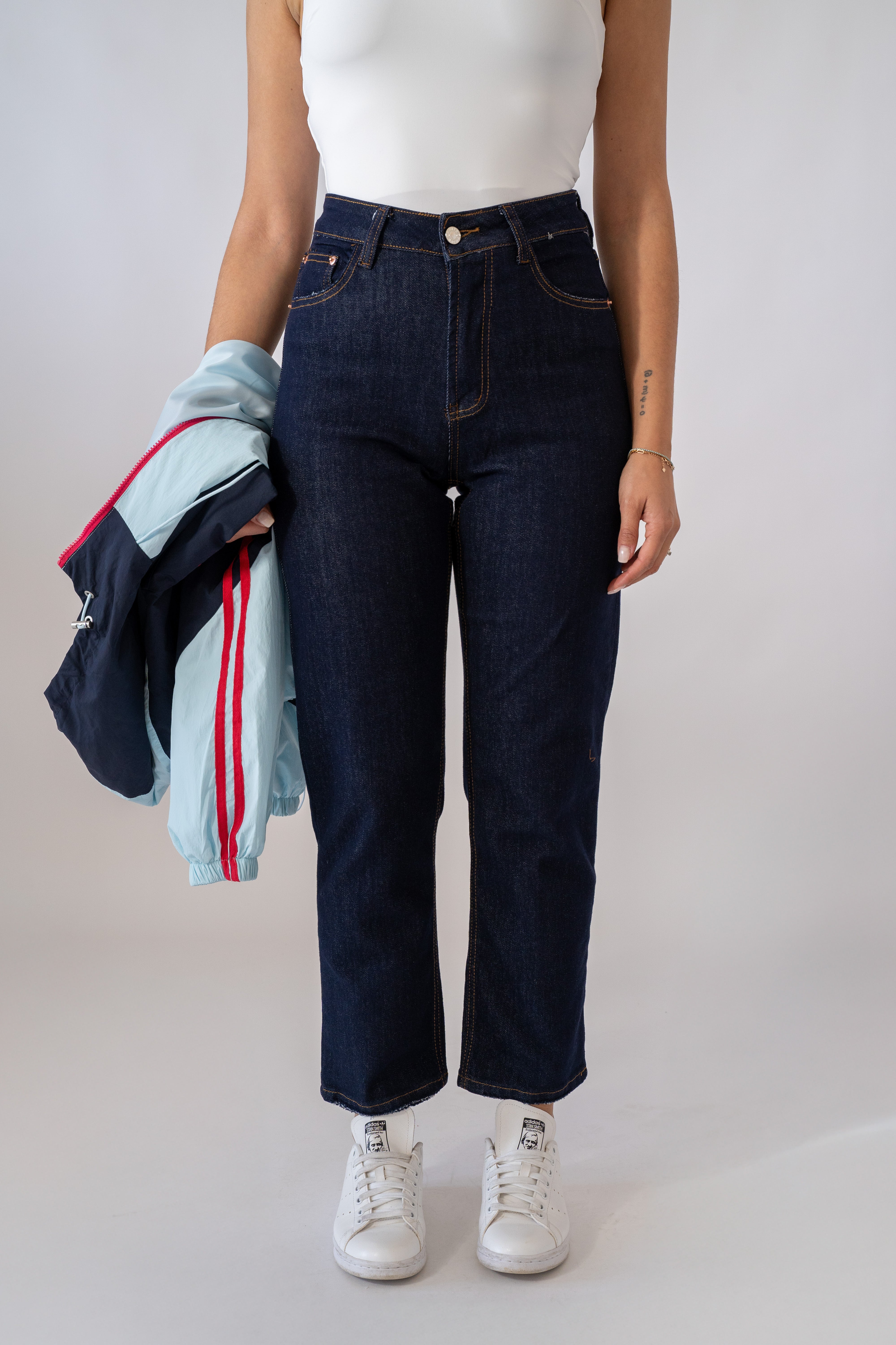 Jeans Gamba Dritta Denim Blu