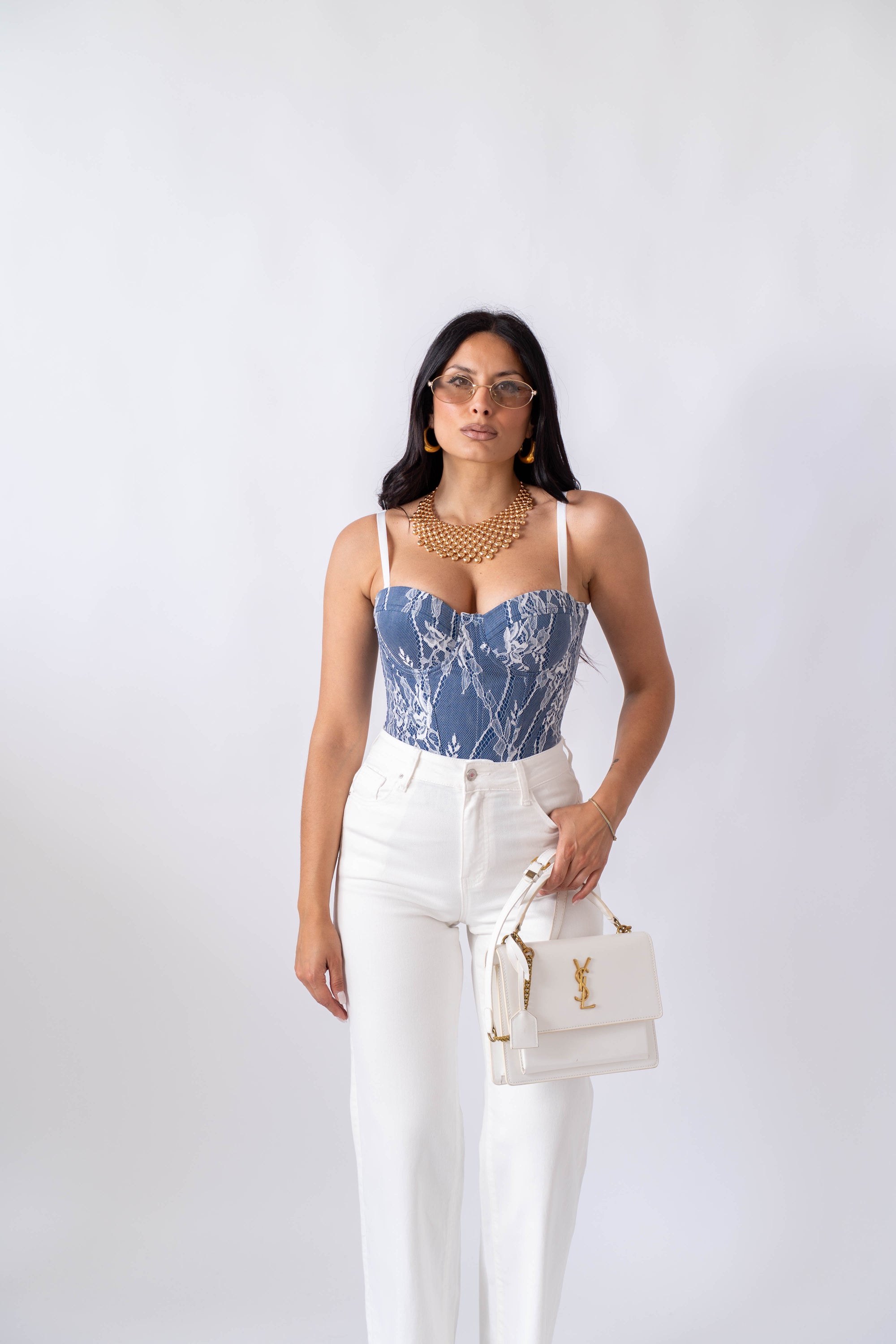 Corpetto Denim Flowers - Stylish Moda