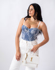 Corpetto Denim Flowers - Stylish Moda