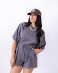Coordinato Maglia Crop E Shorts