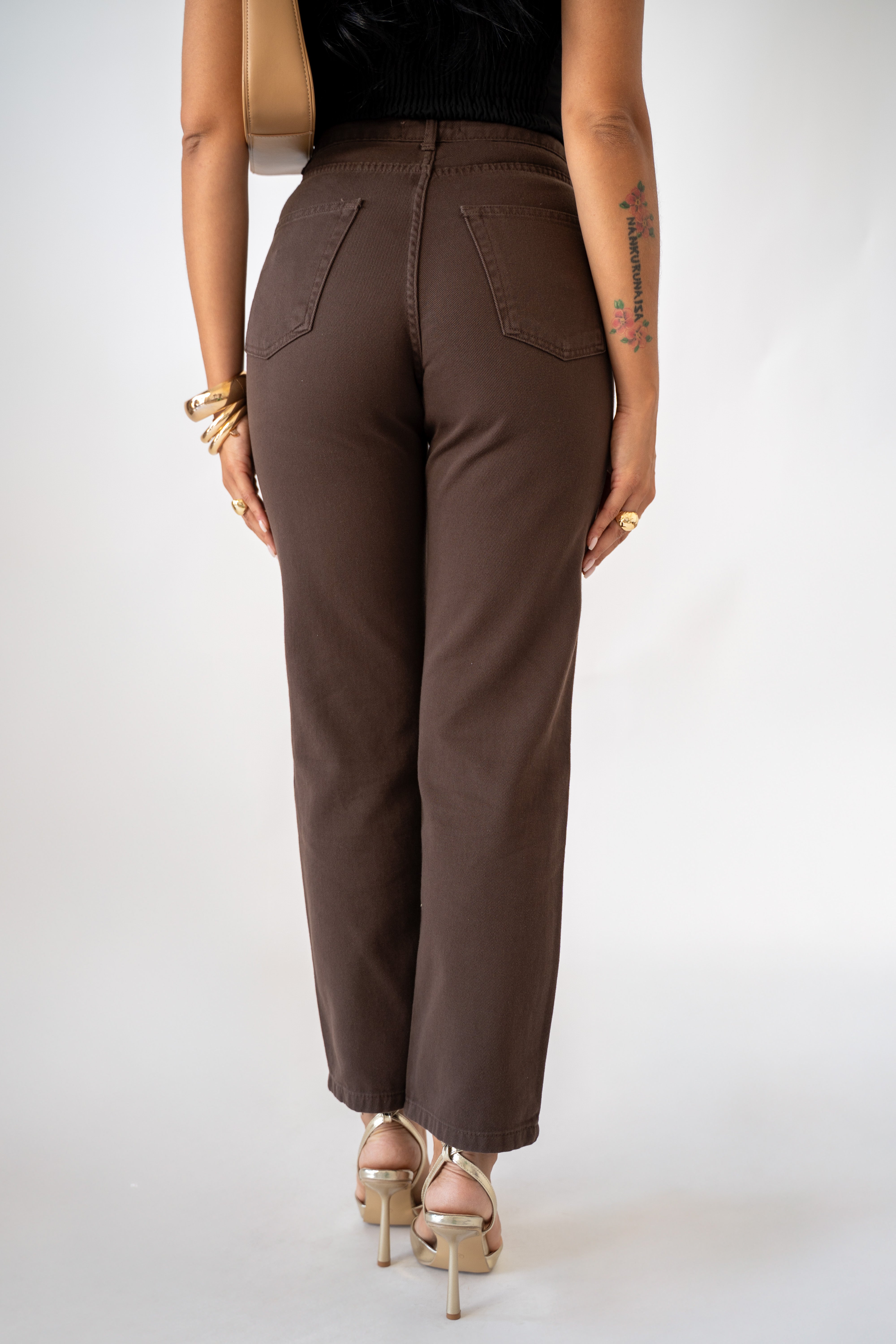 Jeans Vita Alta Brown