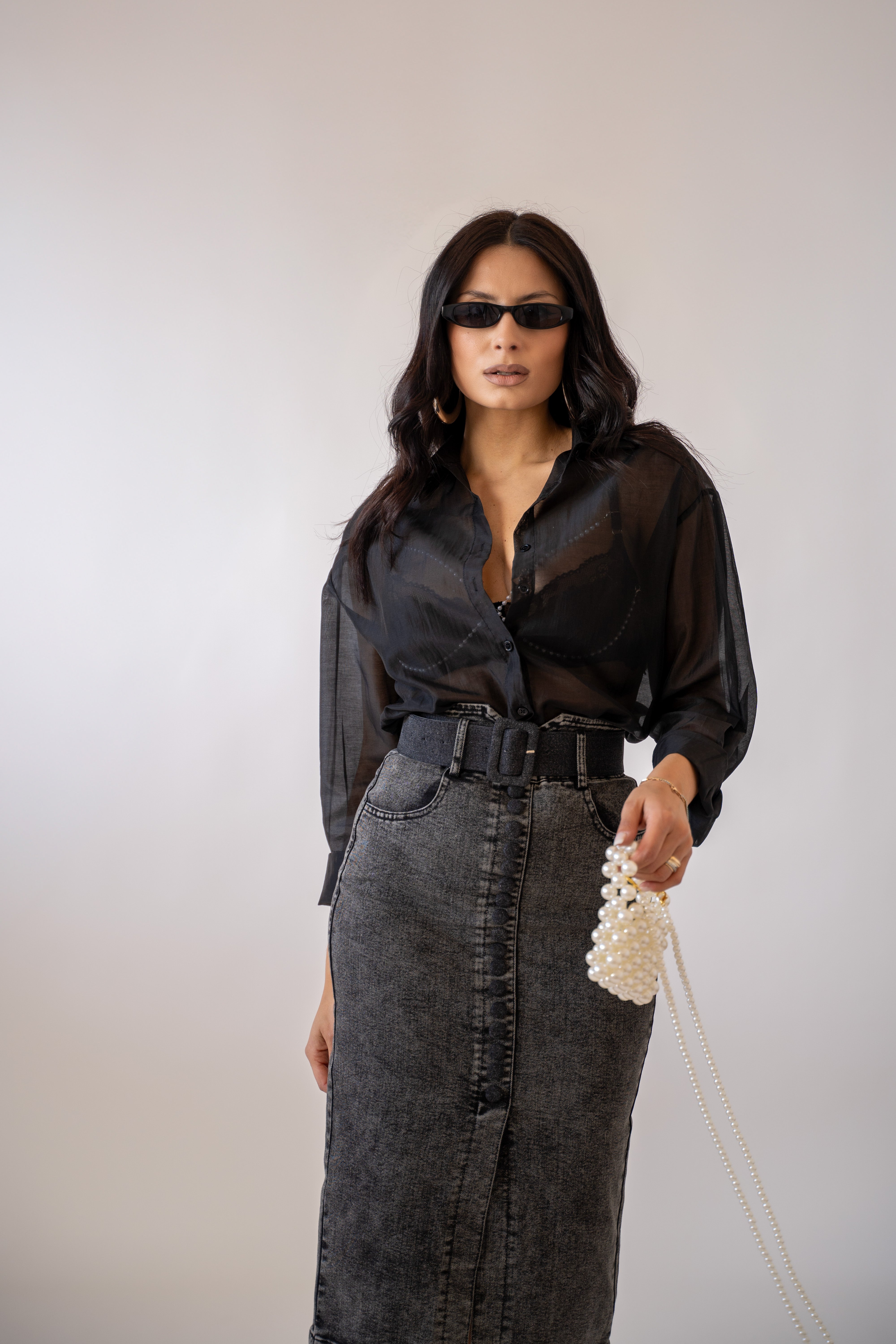 Camicia Basic Semitrasparente
