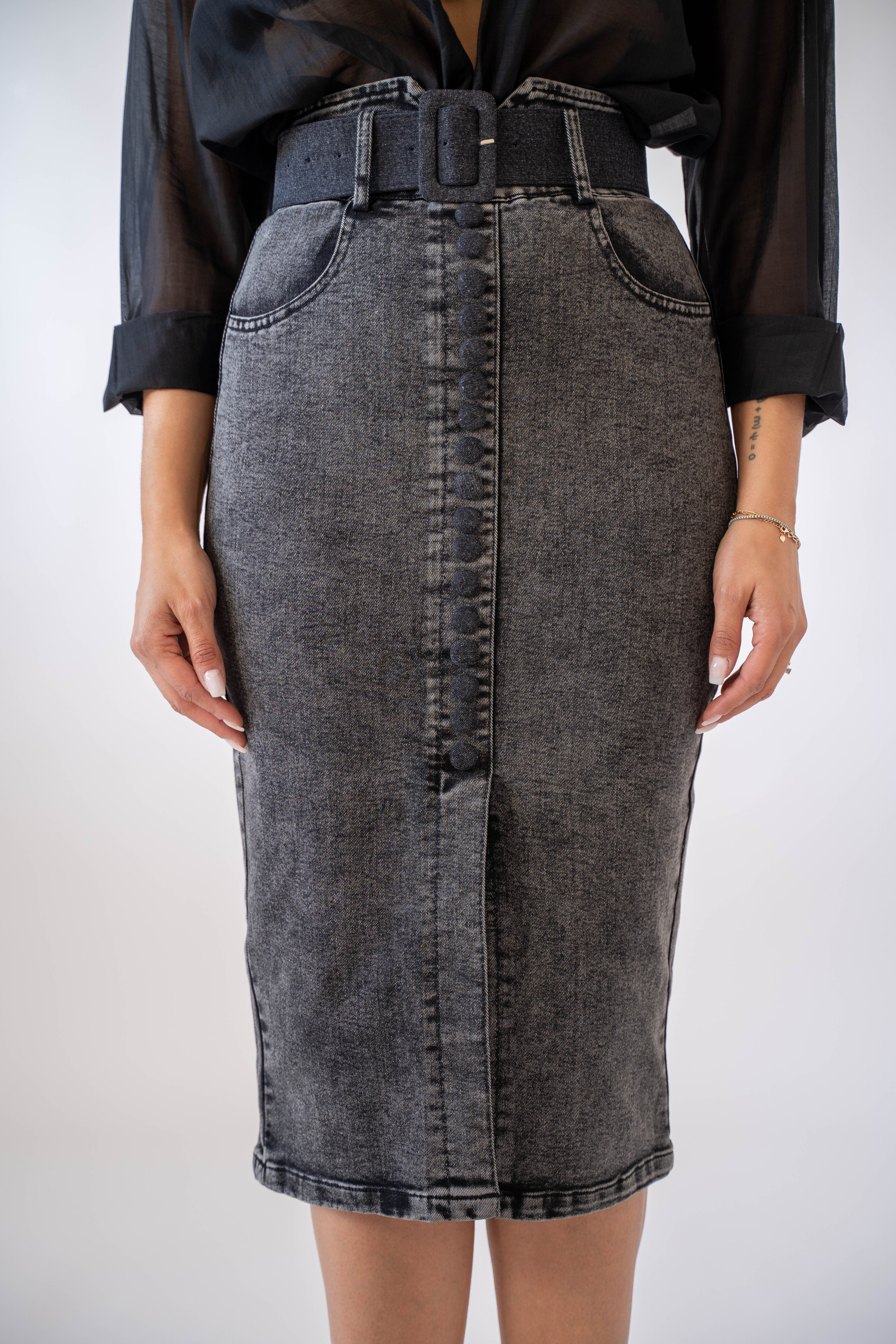 Gonna Longuette In Denim