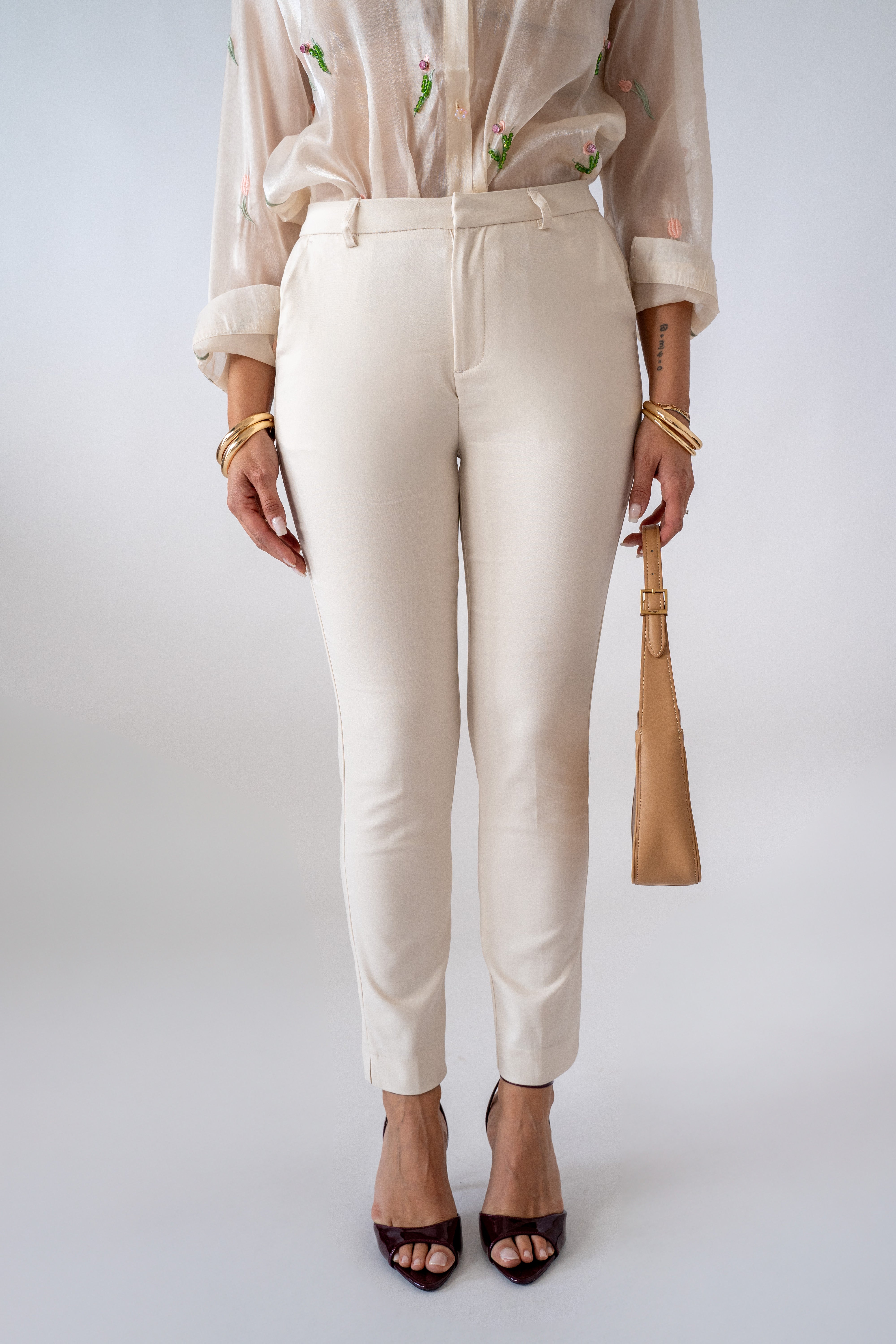 Pantalone A Sigaretta Con Spacchetti