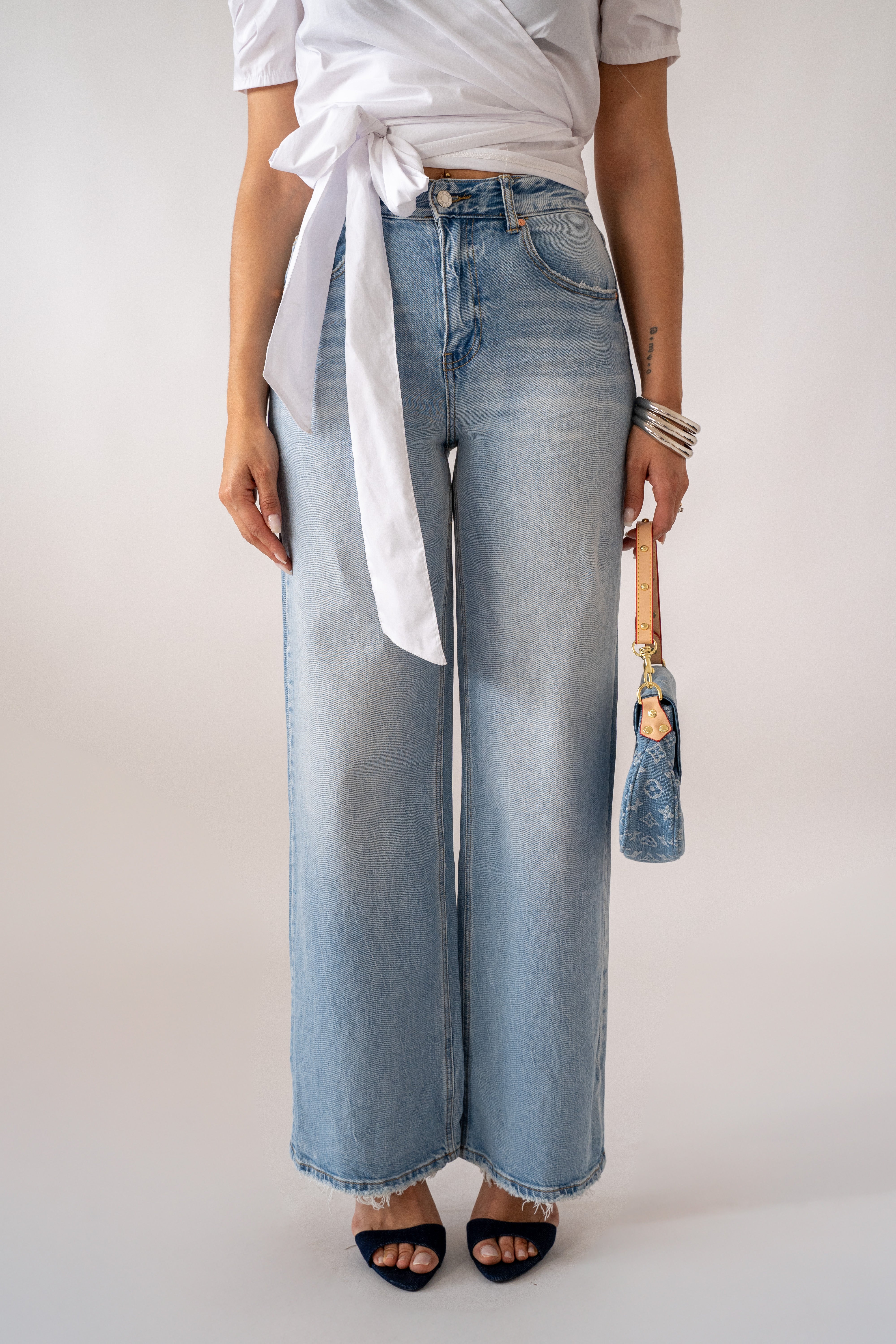 Jeans Palazzo Denim Chiaro