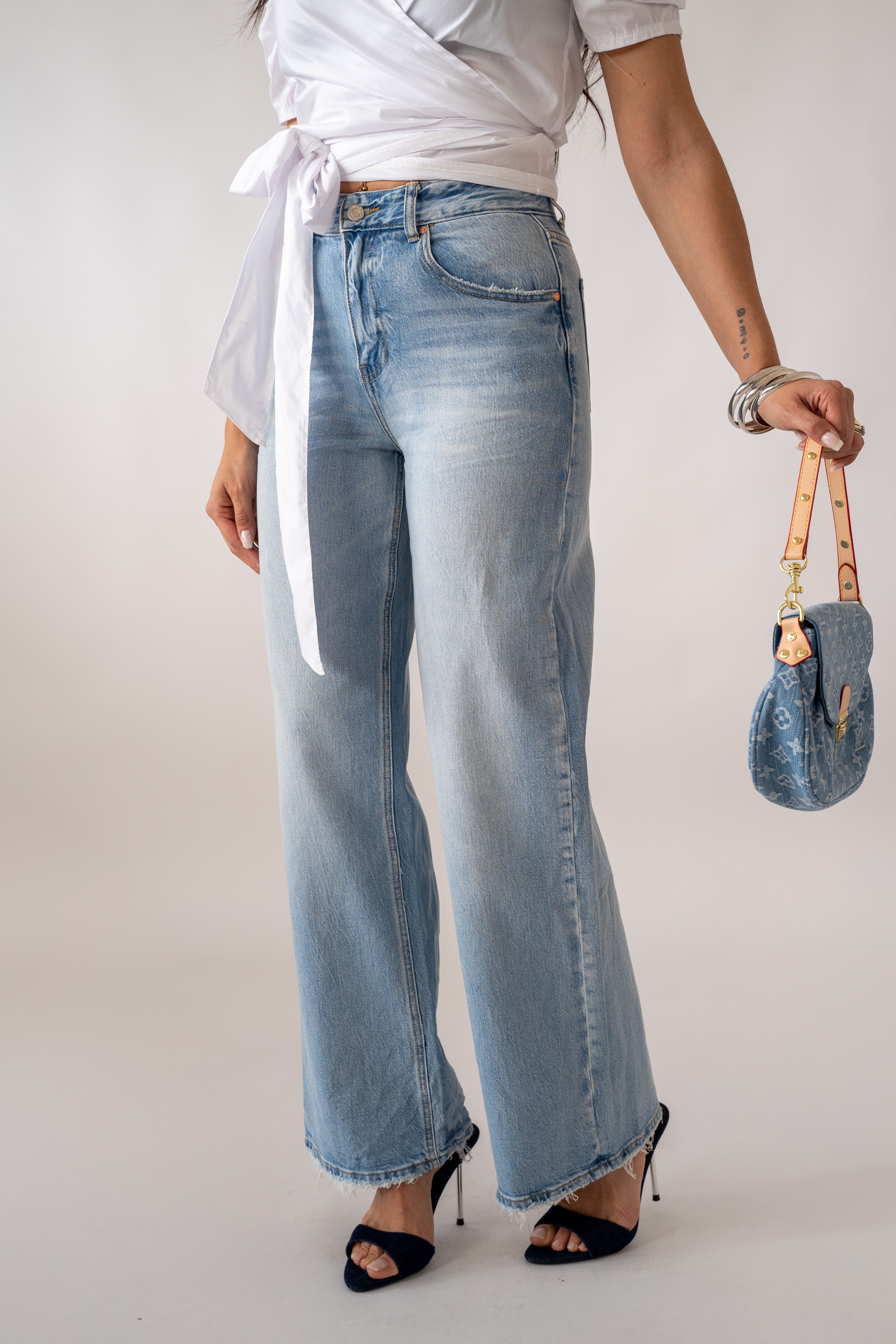 Jeans Palazzo Denim Chiaro