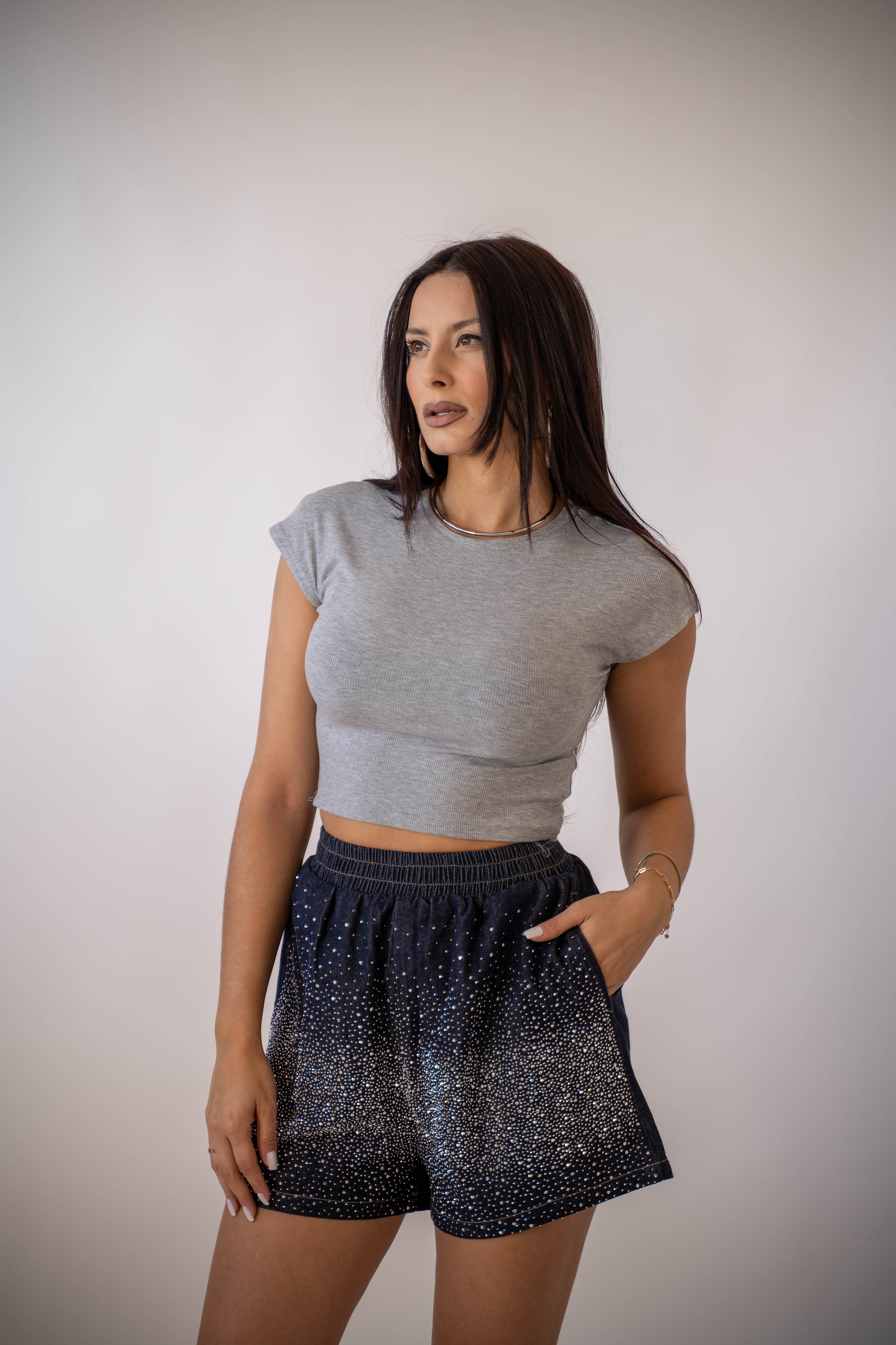 Maglia Crop Grey