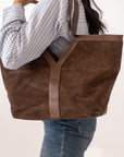 Borsa A Spalla In Camoscio