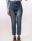 Jeans Straight Orlo Taglio Vivo