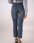 Jeans Straight Orlo Taglio Vivo
