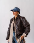 Giubbotto In Ecopelle Brown