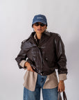 Giubbotto In Ecopelle Brown