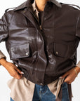 Giubbotto In Ecopelle Brown