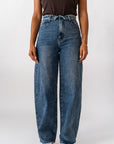 Jeans Con Risvolto In Vita