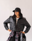 Giubbotto In Ecopelle Black