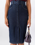 Gonna Longuette In Denim