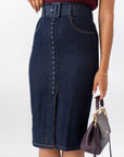 Gonna Longuette In Denim